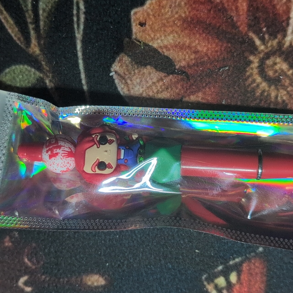 Red and Green Chucky Character Pen